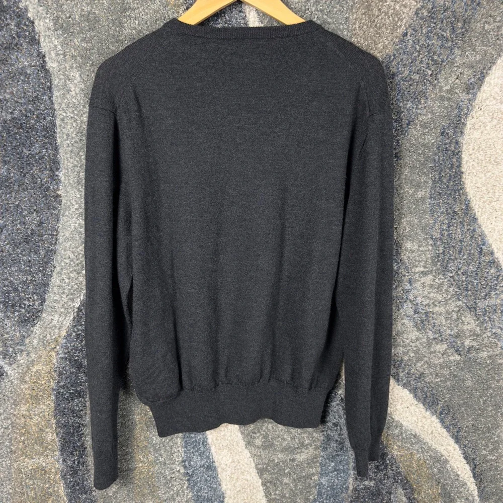 Polo Ralph Lauren Merino Wool‎ Sweater Mens L Grey Excellent Washable Crewneck